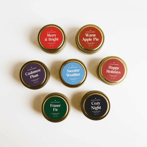 Cashmere Plum Gold Travel Candle For Sale - Image 3