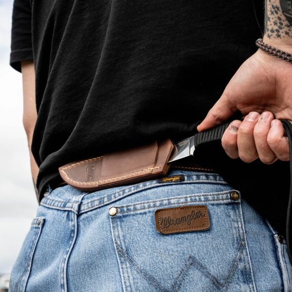 STONED GOAT 2.0 LEATHER SHEATH - HORIZONTAL BELT CARRY For Sale - Image 4