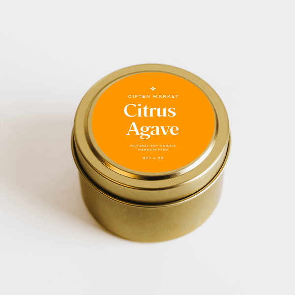 Citrus Agave Gold Travel Candle For Discount