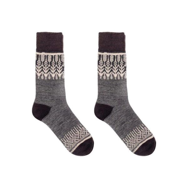 Nordic Merino Wool Socks - Yule Charcoal Online now