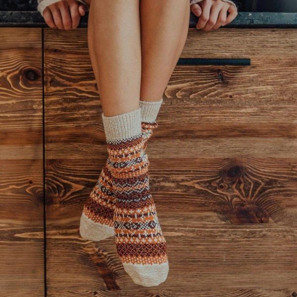 Nordic Merino Wool Socks - Asenka Pumpkin Discount - Image 2