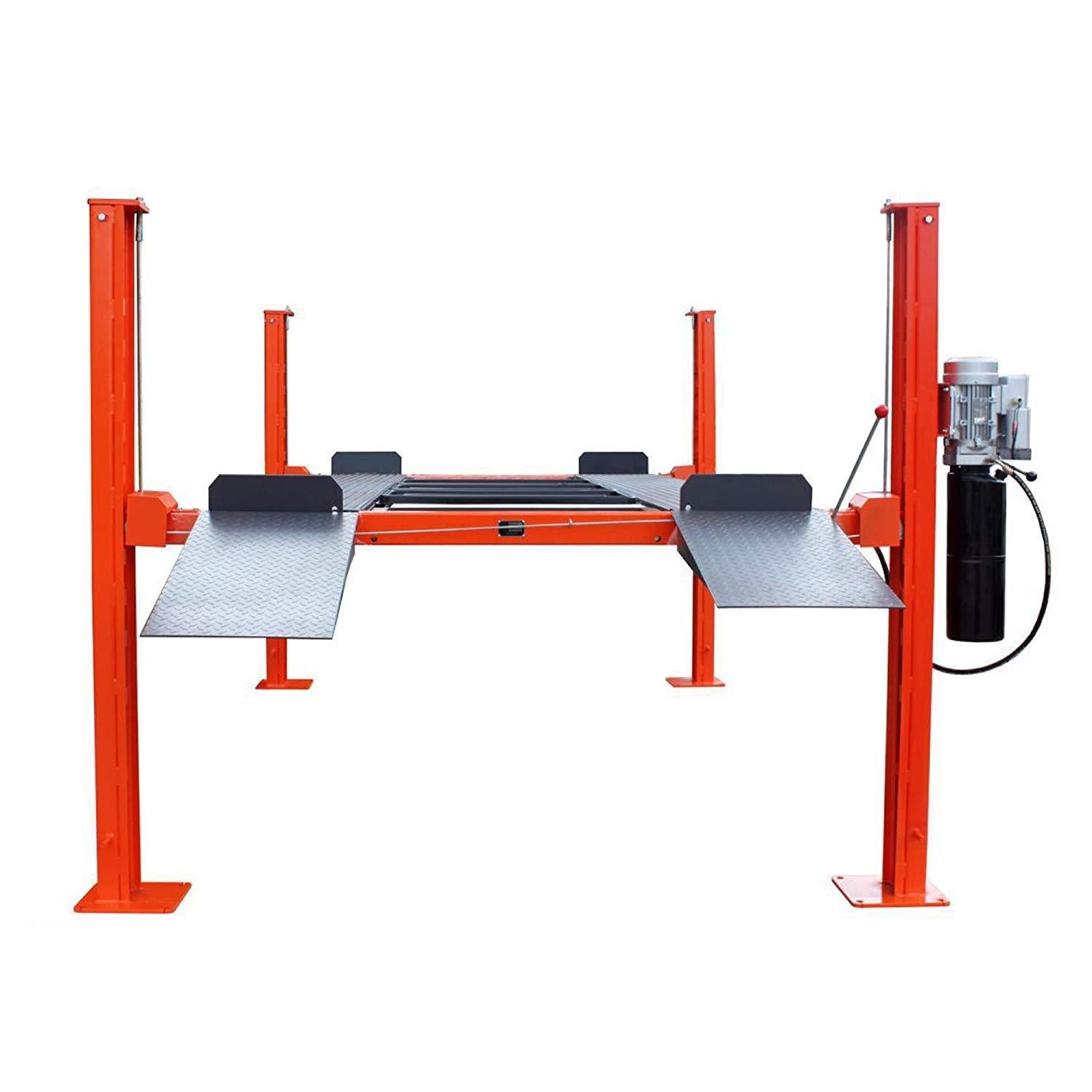 TMG Industrial 4-Post Auto Lift, 9,000 lb Lift Capacity, 77” Rise, Removable Ramp, CETL Certified Power Unit, TMG-ALF90 Online Hot Sale