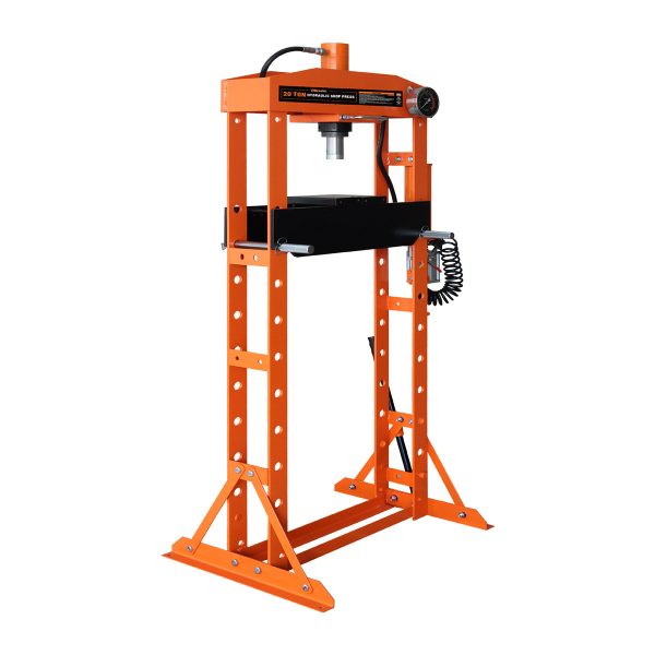 TMG Industrial 20 Ton Capacity Hydraulic Shop Press, Pneumatic & Manual Operation, 10 Bed Height Positions, TMG-ASP22 For Sale - Image 5