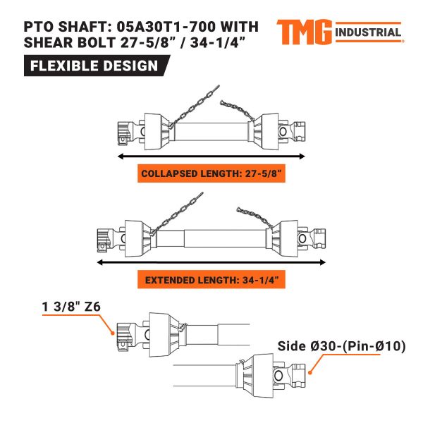TMG Industrial 5 Cu-Ft 3-Point Hitch Cement Mixer, PTO Shaft Included, Category 1 & 2 Hookup, TMG-TCM5 Online Sale - Image 3
