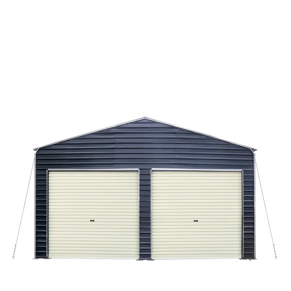 TMG Industrial Metal Shed Carport Add-On Package Kit For TMG-MSC2020F And TMG-MSC2030F , Front Wall w Roll Up Doors & Back Wall, TMG-MSC20-RD12 Fashion - Image 2