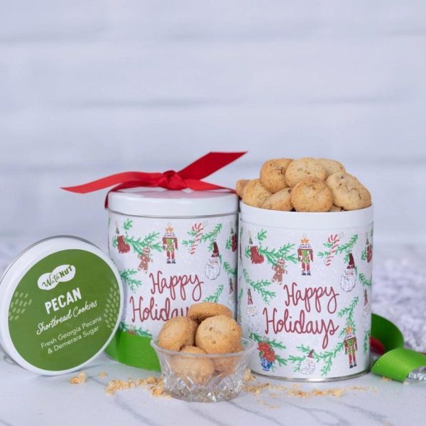 Happy Holidays Cheddar Cocktail Cookie Tin Sale