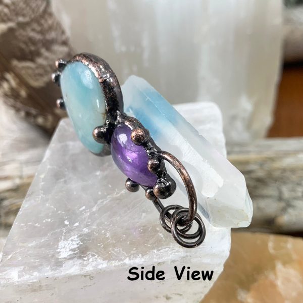 Green Chalcedony + Amethyst Soldered Pendant Discount - Image 3