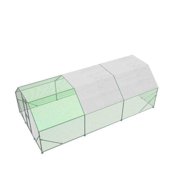 TMG Industrial 10’ x 20’ Wire Mesh Chicken Run Shelter Coop, Galvanized Steel, 200 Sq-Ft, Lockable Gate, PVC Coated Mesh, TMG-CRS1020 Online Hot Sale - Image 5