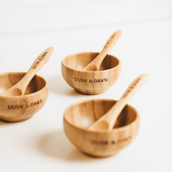 Bamboo Mixing Bowl & Spoon Set Cheap