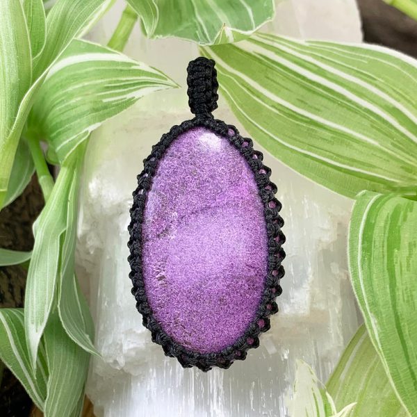 Purpurite Macramé Pendant Necklace Online Hot Sale - Image 2