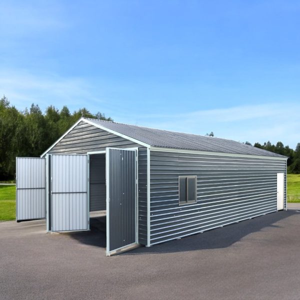 TMG Industrial 26’ x 40’ Metal Garage Shed with 9’ High Double Front Doors, 14’ Peak Height, Side Entry Door, 1040 Sq-Ft Floor Space, TMG-MS2640 For Discount - Image 3