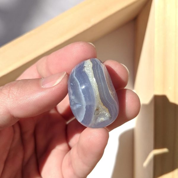 Blue Lace Agate Tumbled Stone For Cheap - Image 2