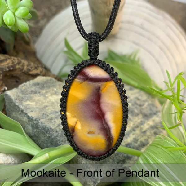 Mookaite Macramé Pendant Necklace on Sale - Image 4