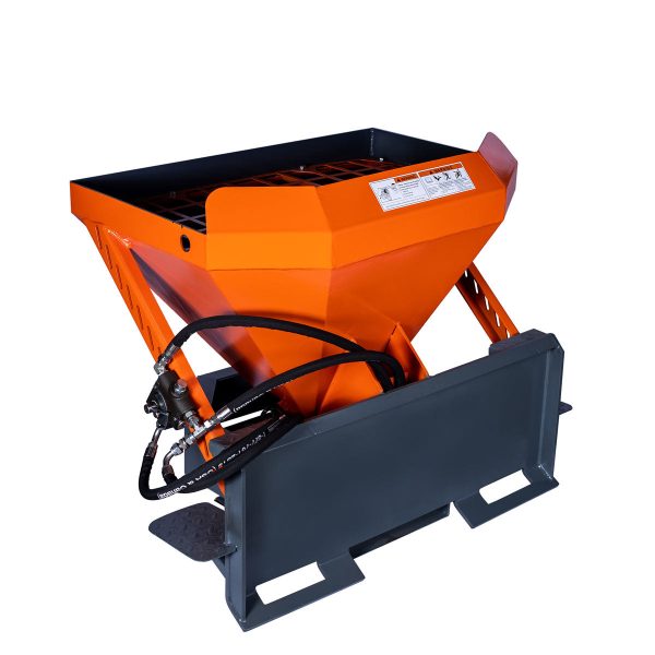 TMG Industrial Skid Steer Tilt-N-Scoop Material Spreader, 10 Cu-Ft Capacity, 30’ Wide Spread Range, 6.5-12 GPM Flow Rate, Sidewalk Skirt, Universal Mount, TMG-MSS10 Discount - Image 4