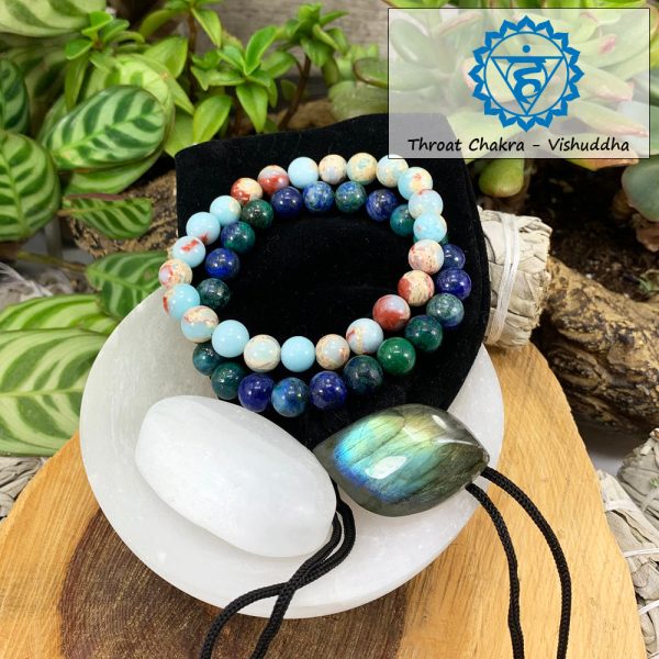 Throat Chakra Mala Bracelet Set🌈 on Sale