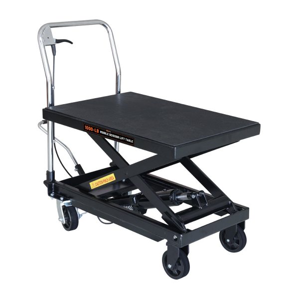 TMG Industrial 1100-lb Mobile Scissor Lift Table, 34” Lifting Height, Foot Pedal Operation, Rubber Padded Tabletop, TMG-ALS05 Online now