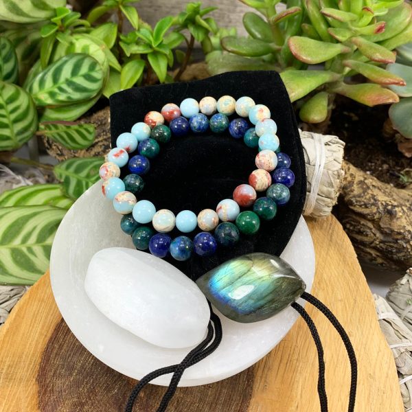 Throat Chakra Mala Bracelet Set🌈 on Sale - Image 5