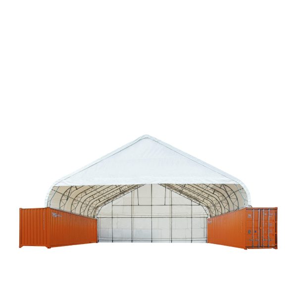 TMG Industrial Pro Series 50  x 40  Dual Truss Container Shelter with Heavy Duty 32 oz PVC Cover, Enclosed End Wall and Front Drop, TMG-DT5040CF-PRO Online Hot Sale - Image 2
