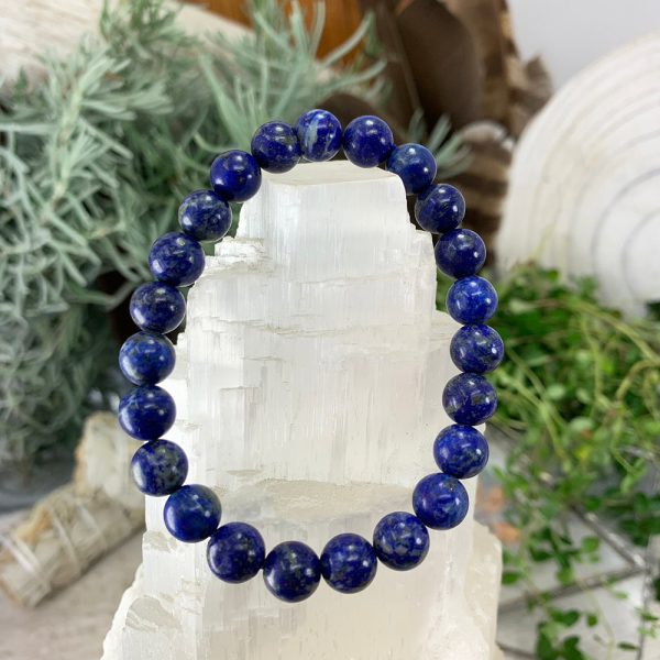 Mala Lapis Lazuli Bracelet With Velvet Pouch For Sale