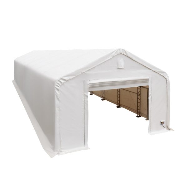 TMG Industrial Pro Series 20  x 63  Dual Truss Storage Shelter with Heavy Duty 17 oz PVC Cover & Drive Through Doors, TMG-DT2064-PRO Online Hot Sale - Image 2