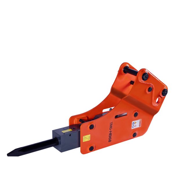 TMG Industrial 4-7 Ton Excavator Backhoe Hydraulic Breaker, 2-3 4” Moil Point Chisel, 600 J Impact Energy, Pin Grabber Lugging, TMG-HB68 For Cheap