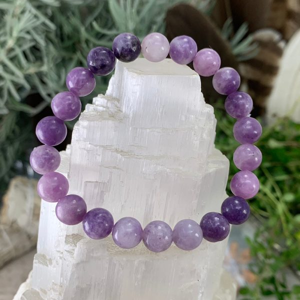 Mala Lepidolite Bracelet With Velvet Pouch Online now