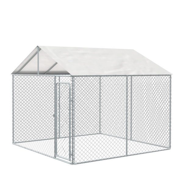 TMG Industrial 10’ x 10’ Outdoor Dog Kennel Playpen w Cover, Outdoor Dog Runner, Pet Exercise House, Lockable Gate, 6’ Chain-Link Fence, TMG-DCP1010 Hot on Sale