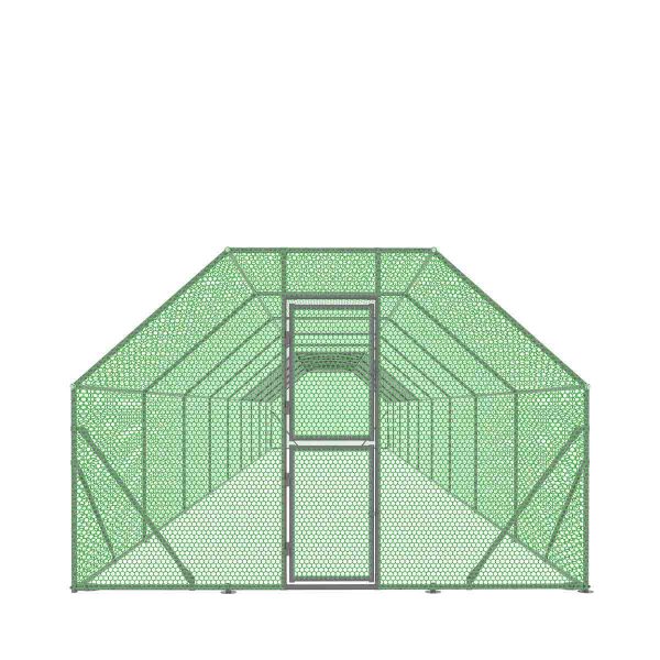 TMG Industrial 10’ x 60’ Wire Mesh Chicken Run Shelter Coop, Galvanized Steel, 600 Sq-Ft, Lockable Gate, PVC Coated Mesh, TMG-CRS1060 Fashion - Image 2