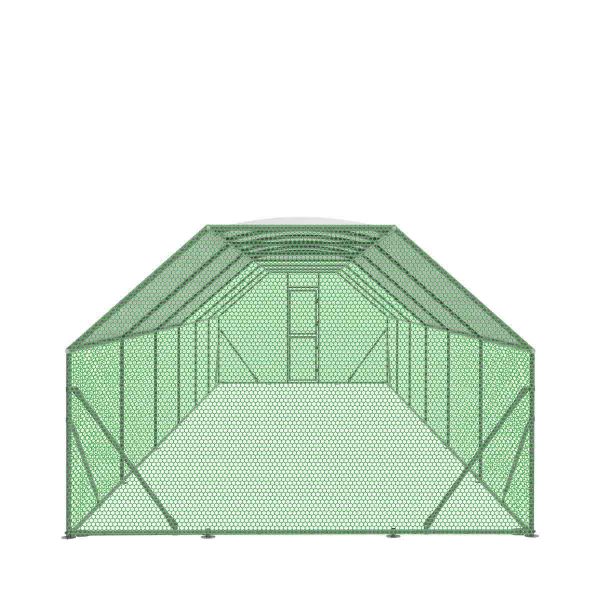 TMG Industrial 10’ x 40’ Wire Mesh Chicken Run Shelter Coop, Galvanized Steel, 400 Sq-Ft, Lockable Gate, PVC Coated Mesh, TMG-CRS1040 Hot on Sale - Image 5