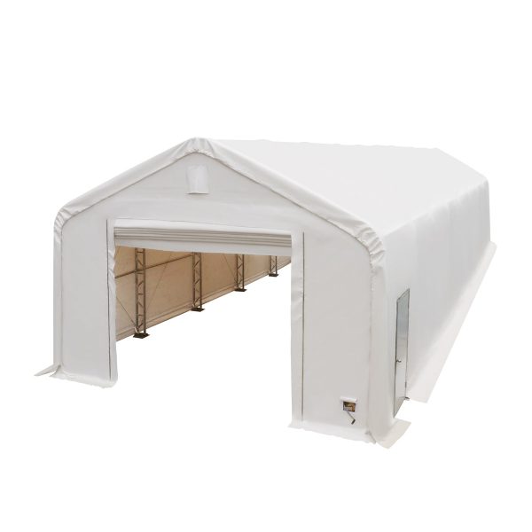 TMG Industrial Pro Series 20  x 63  Dual Truss Storage Shelter with Heavy Duty 17 oz PVC Cover & Drive Through Doors, TMG-DT2064-PRO Online Hot Sale