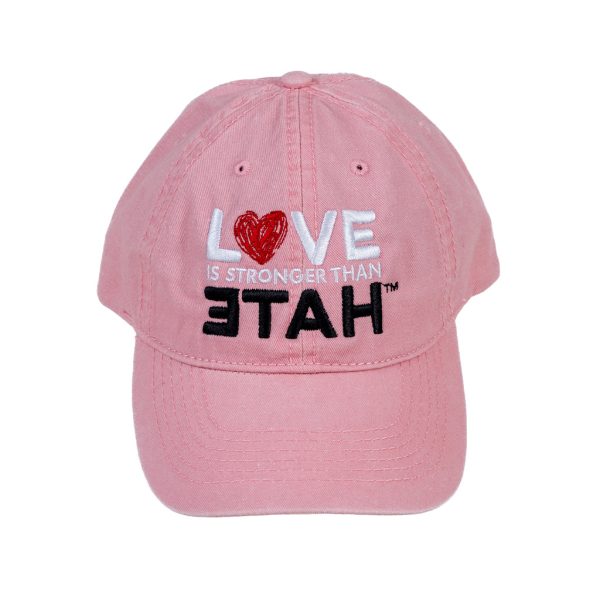 Embroidered Love is Stronger than Hate Cap - Pink Online Hot Sale