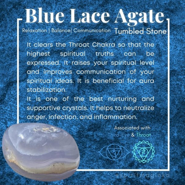 Blue Lace Agate Tumbled Stone For Cheap - Image 3