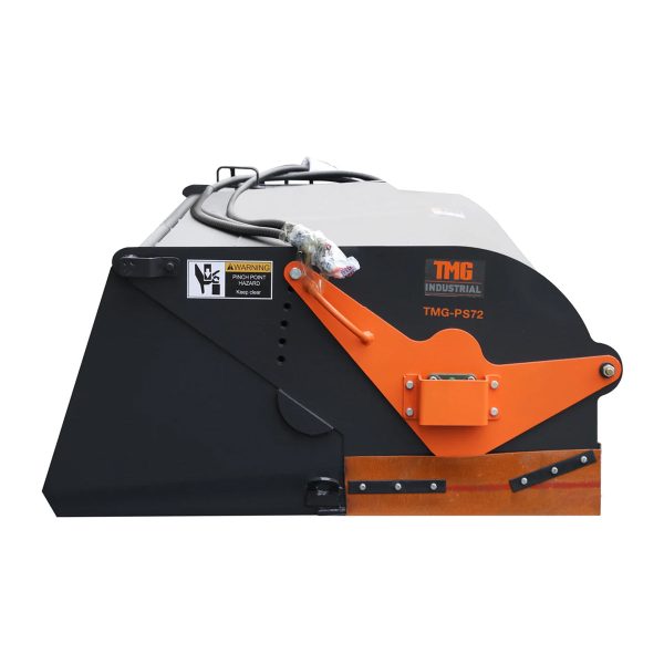 TMG Industrial 72” Skid Steer Pick Up Broom Sweeper with Bucket, Standard Flow, 22” Diameter Bristles, 45-75 HP Skid Steers, TMG-PS72 For Discount - Image 2