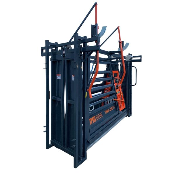 TMG Industrial 10’ Squeeze Cattle Work Chute 4500-lb Weight Scale, Side Exit, Side Squeeze, Upper Lower Swing Openings, LCD Weight Display, TMG-CSC11 Supply - Image 3