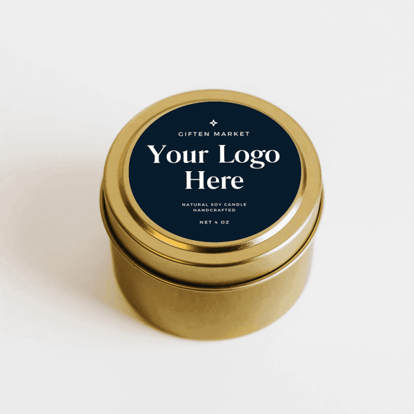 Custom Logo Soy Candle - 4oz Gold Travel Tin - Private Label For Cheap - Image 3