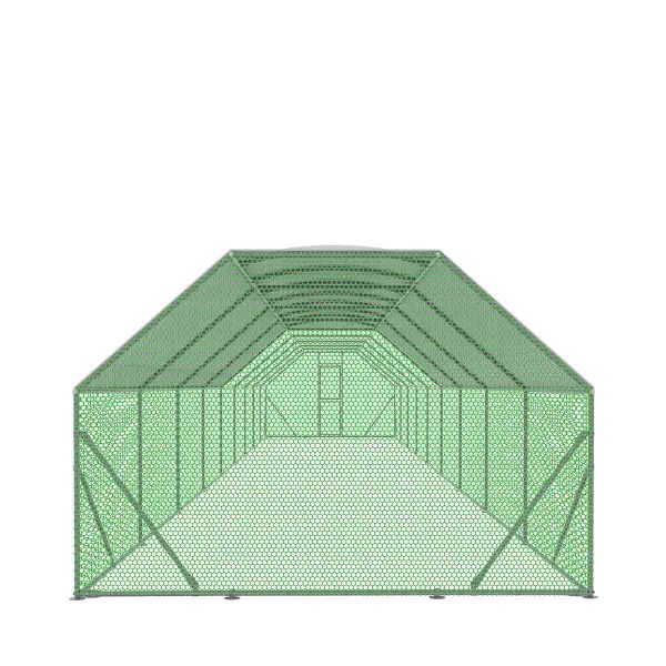 TMG Industrial 10’ x 60’ Wire Mesh Chicken Run Shelter Coop, Galvanized Steel, 600 Sq-Ft, Lockable Gate, PVC Coated Mesh, TMG-CRS1060 Fashion - Image 5