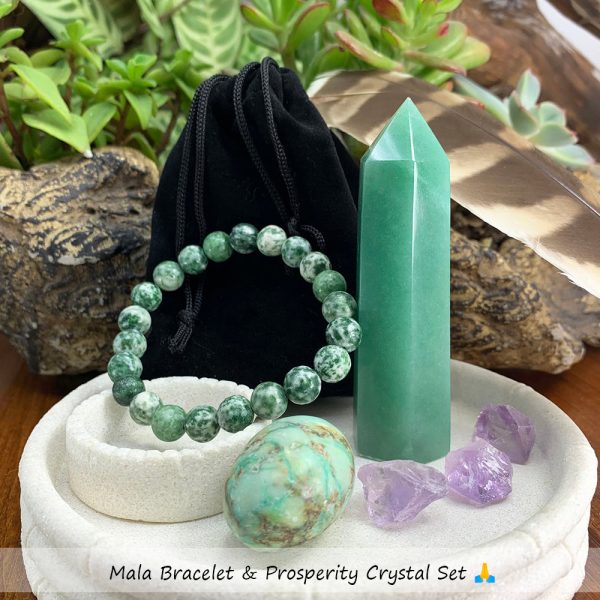 Mala Bracelet & Prosperity Crystal Set 🙏 Cheap