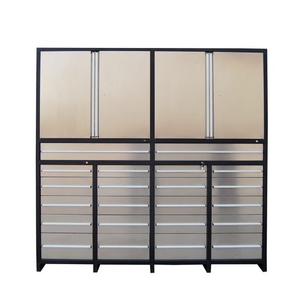 TMG Industrial Pro Series 7-Ft 22 Drawer Stainless Steel Storage Chest, Top Cabinets, All-in-One Welded Frame, Keyed Alike Locks, TMG-SC22DS Online Hot Sale - Image 2