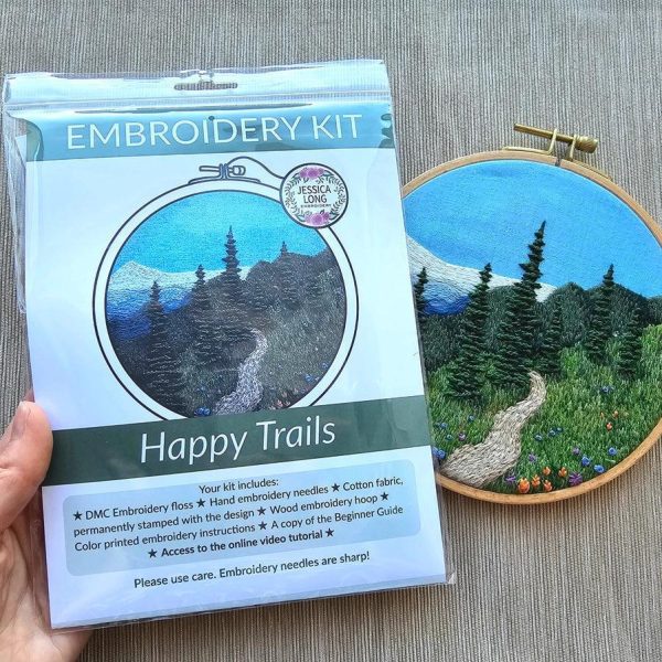 Happy Trails Landscape Embroidery Kit on Sale - Image 5
