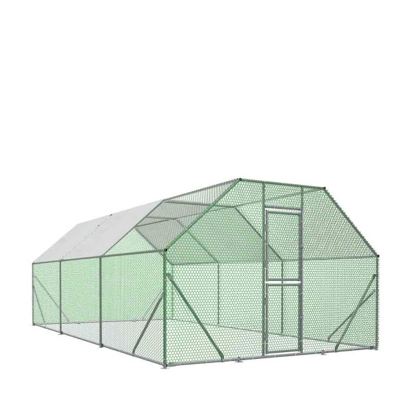 TMG Industrial 10’ x 20’ Wire Mesh Chicken Run Shelter Coop, Galvanized Steel, 200 Sq-Ft, Lockable Gate, PVC Coated Mesh, TMG-CRS1020 Online Hot Sale - Image 4