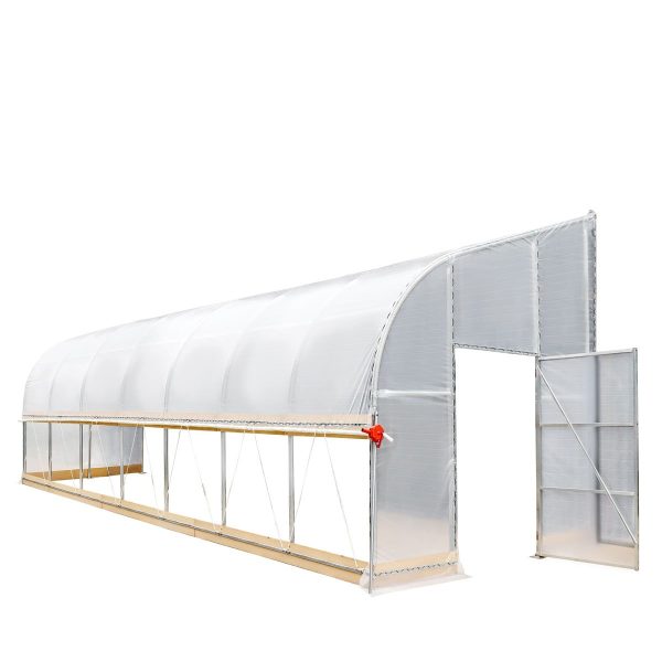 TMG Industrial 10’ x 30’ Lean-To Greenhouse Grow Tent w 6 Mil Clear EVA Plastic Film, Cold Frame, Hand Crank Roll-Up Side, 6-½’ Sidewall, TMG-GHL1030 For Discount - Image 2