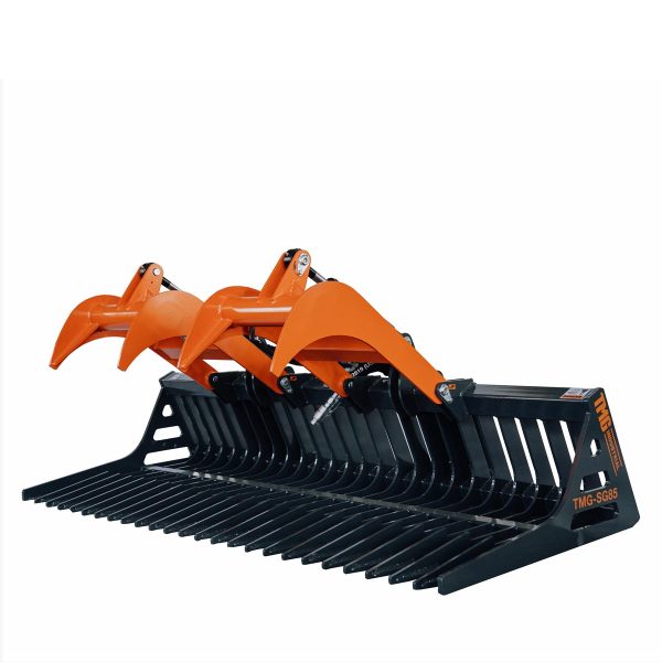 TMG Industrial 84” Skid Steer Skeleton Grapple Attachment, Universal Mount, 34” Arm Opening, 3” Tine Spacing, 2600 lb Weight Capacity, TMG-SG85 For Discount - Image 2