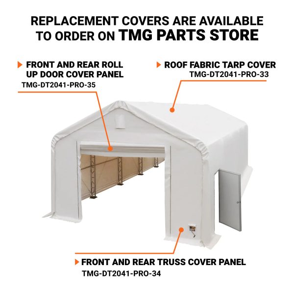 TMG Industrial Pro Series 20  x 40  Dual Truss Storage Shelter with Heavy Duty 17 oz PVC Cover & Drive Through Doors, TMG-DT2041-PRO For Discount - Image 4