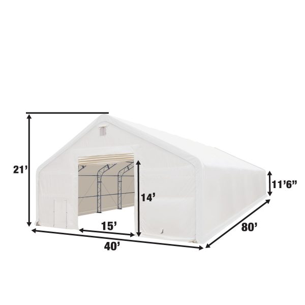 TMG Industrial 40  x 80  Dual Truss Storage Shelter with Heavy Duty 21 oz PVC Cover & Drive Through Doors, TMG-DT4081 (Previously DT4080) Cheap - Image 5
