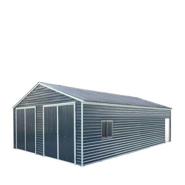 TMG Industrial 26’ x 40’ Metal Garage Shed with 9’ High Double Front Doors, 14’ Peak Height, Side Entry Door, 1040 Sq-Ft Floor Space, TMG-MS2640 For Discount
