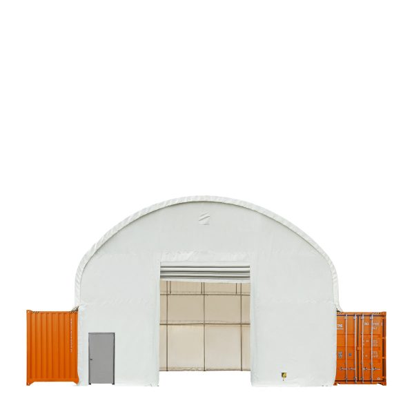 TMG Industrial 40  x 40  Dual Truss Container Shelter with Heavy Duty 21 oz PVC Cover, Fully Enclosed front and back endwalls, TMG-DT4041CG Online Sale - Image 2