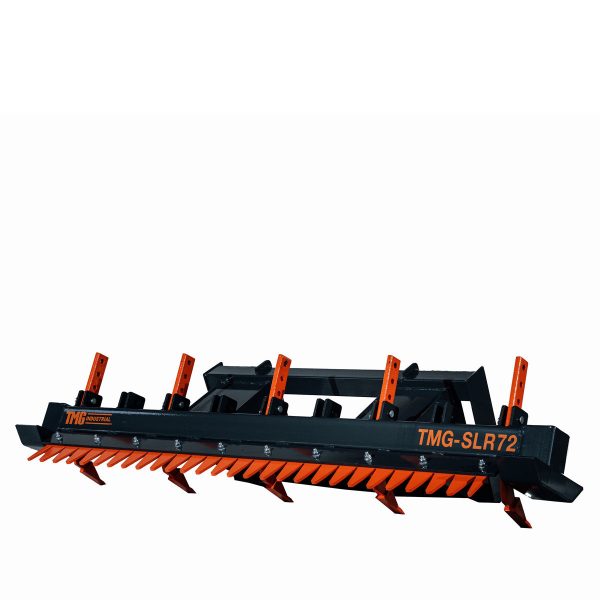 TMG Industrial 72” Skid Steer Land Ripper w Rake Comb, Scarifier, Dethatcher, Forward & Reverse, Depth Adjustable Ripping Teeth, TMG-SLR72 on Sale