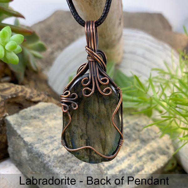 Magical Labradorite Copper Wire Pendant Necklace Online - Image 3