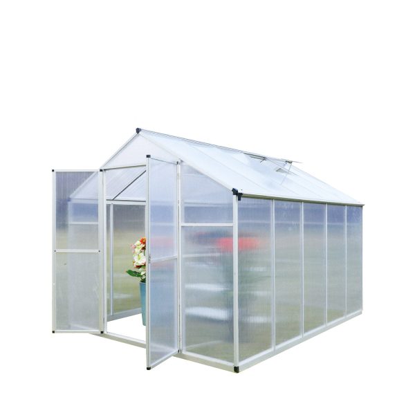 TMG Industrial 8  x 10  Aluminum Frame Greenhouse w 4 mm Twin Wall Polycarbonate Panels, UV Protected Panels, TMG-GH810 Cheap