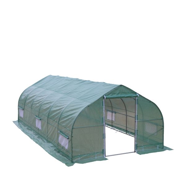 TMG Industrial 10’ x 20’ Tunnel Greenhouse Grow Tent w Ripstop Leno Cover, Cold Frame, Roll-Up Mesh Windows, Peak Roof, TMG-GH1020P Hot on Sale - Image 4